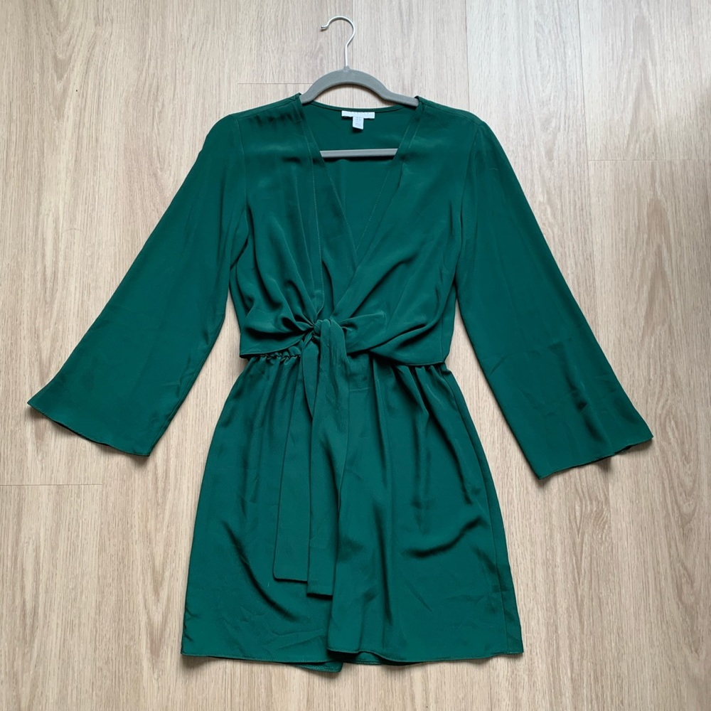 Topshop Dark Green Mini Dress (Size US 2)